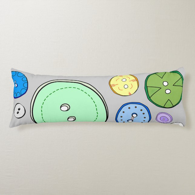 Pastel Button Illustration Body Pillow (Front)