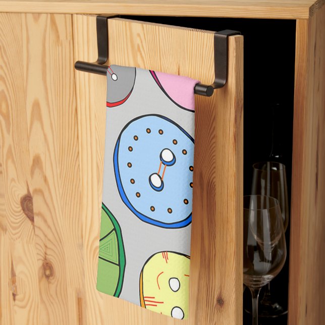 Pastel Buttons Kitchen Towel (Thirds Fold)