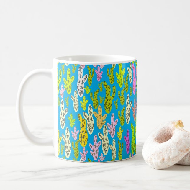 Pastel Cacti mug (With Donut)