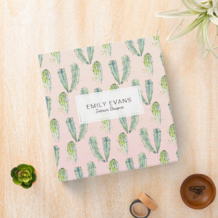 Pastel Cactus Binder With Name Monogram