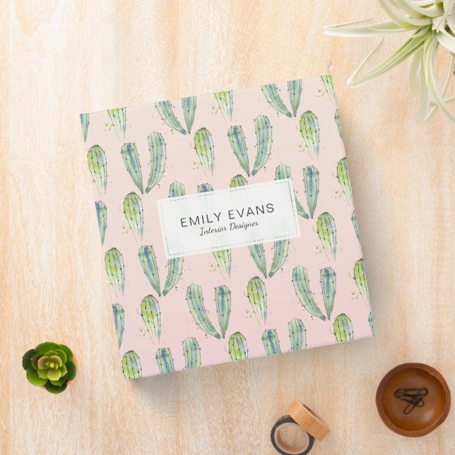 Pastel Cactus Classeur De Nom Monogram (In Situ)