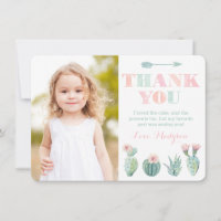 Pastel Cactus Thank You Card from Girl