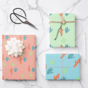 Pastel Cactus wrapping paper