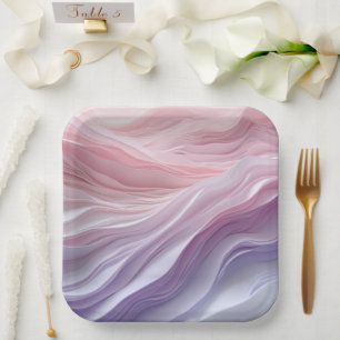 Pastel Calming Wave Pattern Paper Plate