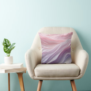 Pastel Calming Wave Pattern Throw Pillow