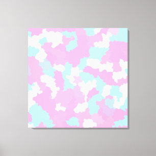 Pastel Camouflage Abstract Art Pattern Canvas Print
