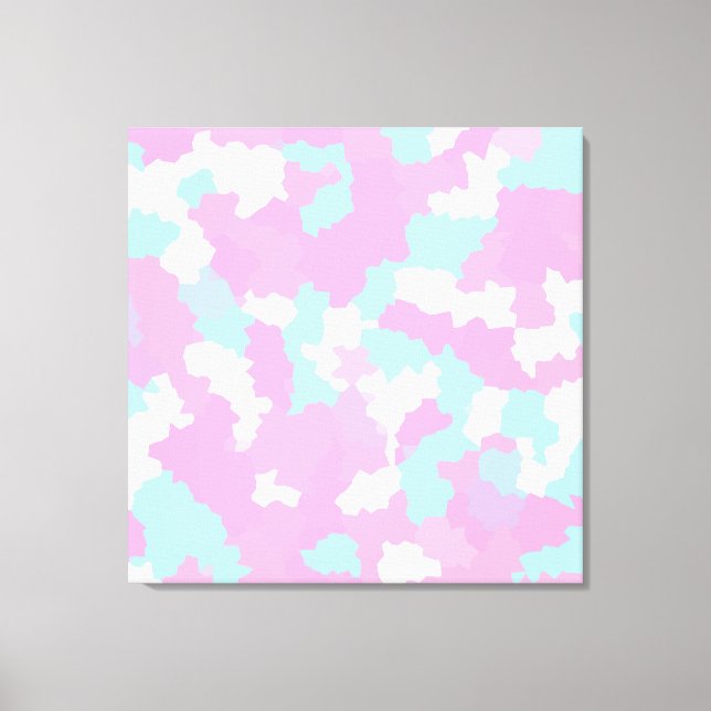 Pastel Camouflage Abstract Art Pattern  Canvas Print (Front)