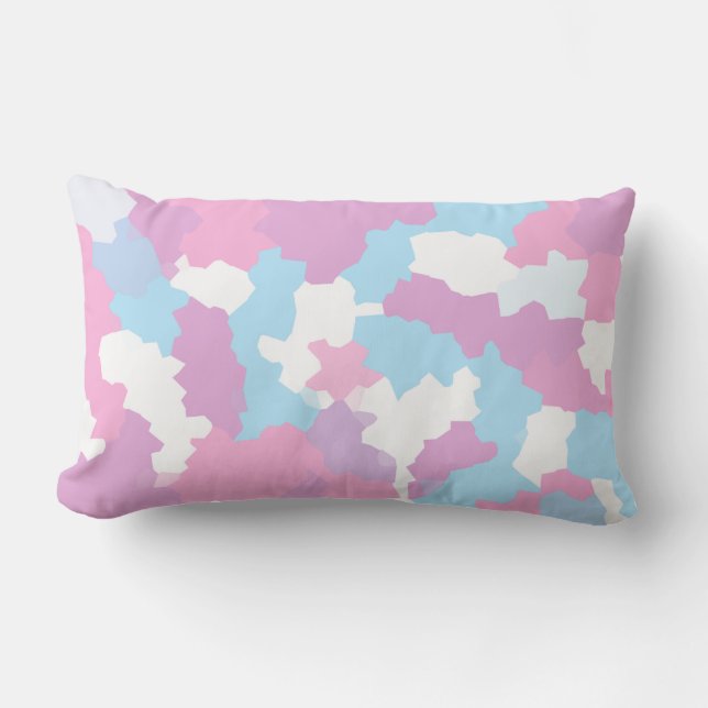 Pastel Camouflage Abstract Art Pattern  Lumbar Pillow (Front)