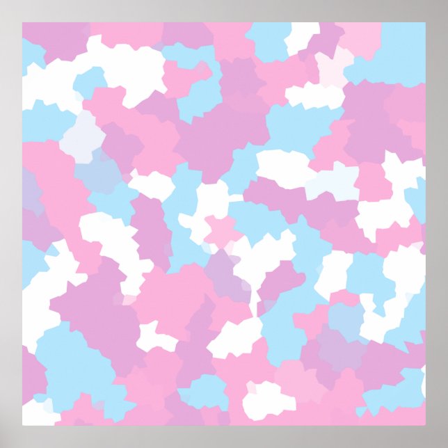 Pastel Camouflage Abstract Art Pattern  Poster (Front)