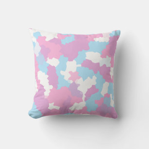 Pastel Camouflage Abstract Art Pattern  Throw Pillow
