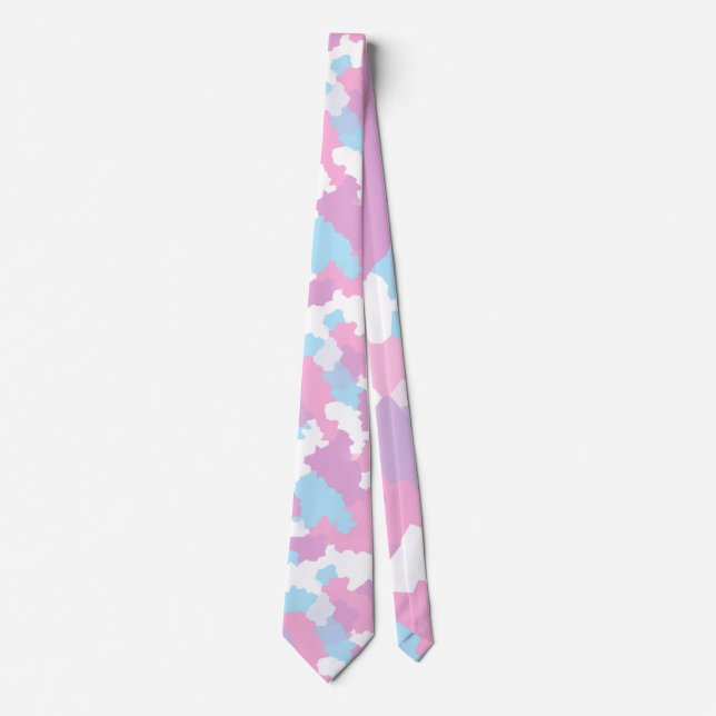 Pastel Camouflage Abstract Art Pattern  Tie (Front)