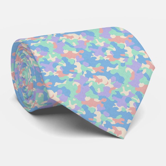 Pastel Camouflage Pattern Tie (Rolled)