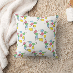Pastel Candy Corn Easter Spring Springtime Throw Pillow