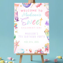 Pastel Candy Land Birthday Party Welcome Sign