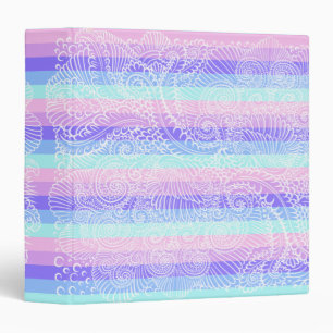 Pastel Candy Swirls   Striped Soft Fantasy Pattern Binder