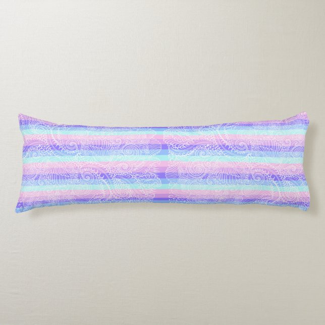 Pastel Candy Swirls | Striped Soft Fantasy Pattern Body Pillow (Front)