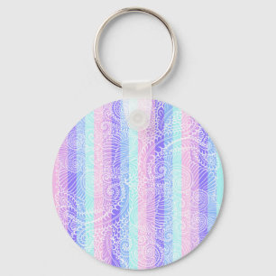 Pastel Candy Swirls Striped Soft Fantasy Pattern Keychain