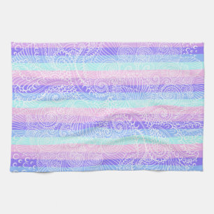 Pastel Candy Swirls Striped Soft Fantasy Pattern Kitchen Towel