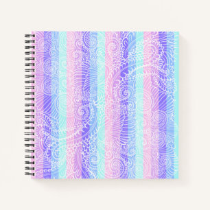 Pastel Candy Swirls   Striped Soft Fantasy Pattern Notebook
