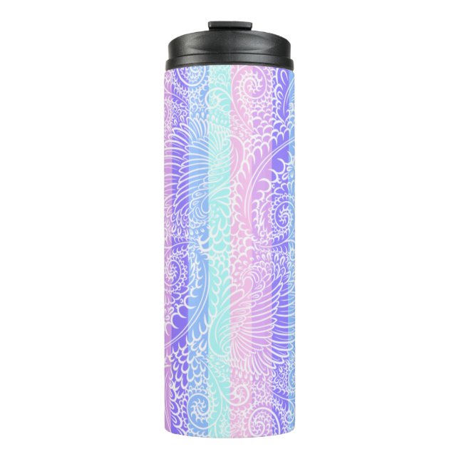 Pastel Candy Swirls | Striped Soft Fantasy Pattern Thermal Tumbler (Front)