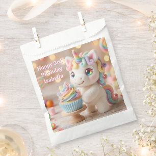 Pastel Candy Unicorn with Rainbow Cupcake Favour Bag