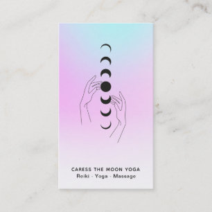 ~* Pastel Caress The Moon Phases Celestial Hands Business Card