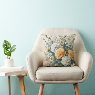 Pastel Carnations Throw Pillow
