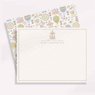 Pastel Carousel Nursery Note Card