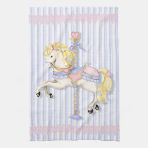 Pastel Carousel Pony Kitchen Towel
