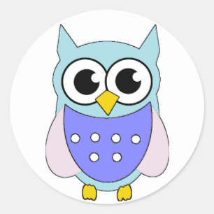 Pastel Cartoon Owl Sticker