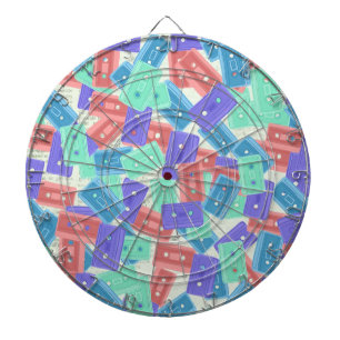 Pastel Cassette Tapes - 90s Aesthetic Music Dartboard