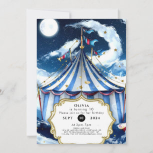 Pastel Celestial Circus Birthday Invitation