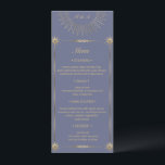Pastel Celestial Gold Wedding Dinner Menu Card<br><div class="desc">Our "Pastel Celestial Wedding" collection features a beautiful gold crescent moon with gold stars on various pastel backgrounds paired with elegant fonts. Easy for you to customize and you can choose among many items from this collection in our store.</div>