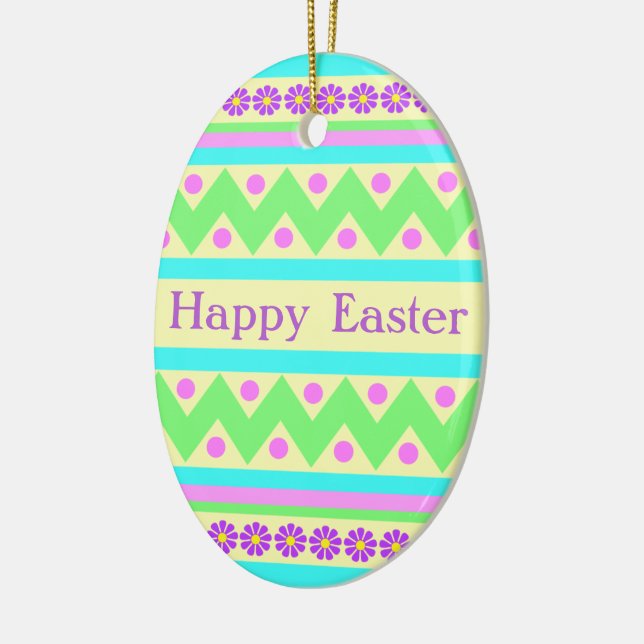 Pastel Ceramic Easter Egg Ornament (Left)