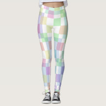 Pastel Checker Leggings Carrés