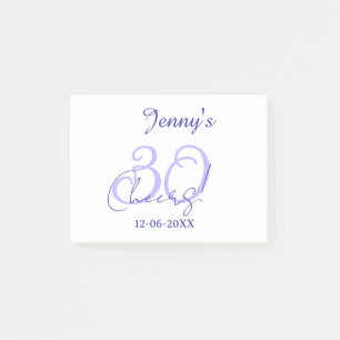 Pastel cheers 30th birthday purple elegant name da post-it notes