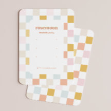 Pastel Chequered Earring Display Card