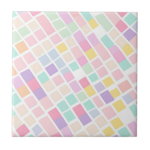 Pastel Chequered Modern Cottagecore Spring Homes Tile