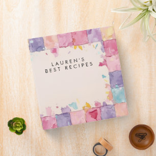 Pastel Chequered Recipe Retro Cute Binder