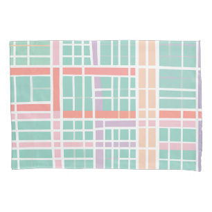 Pastel Chequered Rustic Spring Cottagecore Style Pillowcase