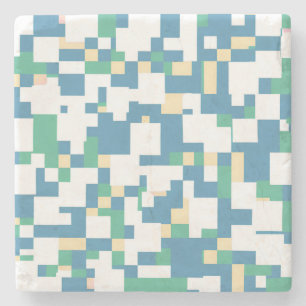 Pastel Chequered Spring Cottagecore Homes Stone Coaster