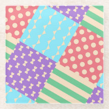 Pastel Chequered Stripe Bow Polkadot Geometric