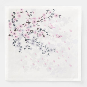 Pastel Cherry Blossom Landscape Napkin