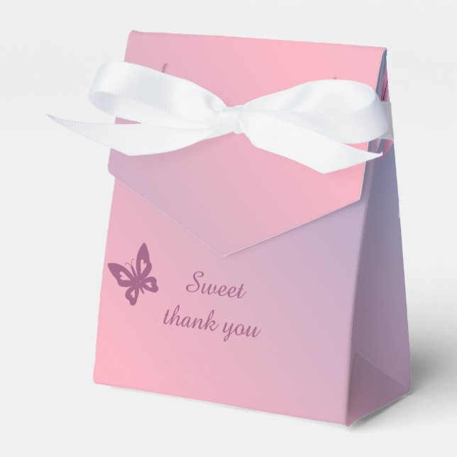 pastel cherry blossom sakura wedding  favor box (Front Side)