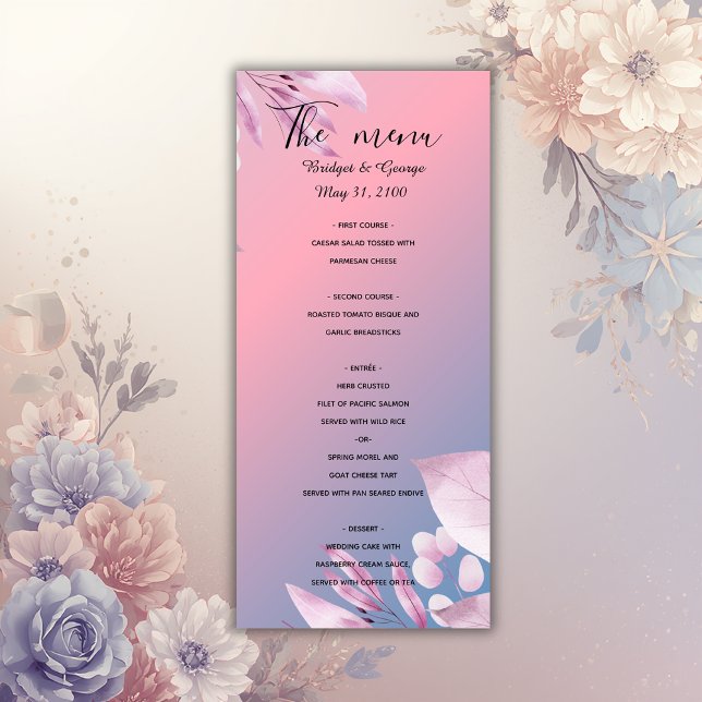 pastel cherry blossom sakura wedding menus (Creator Uploaded)