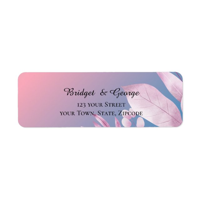 pastel cherry blossom wedding Return Adress Label (Front)