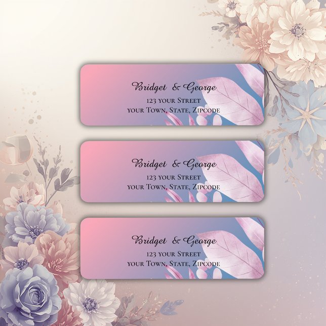 pastel cherry blossom wedding Return Adress Label (Creator Uploaded)