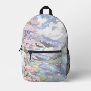 Pastel Cherry Blossoms Aquarelle Sac à dos imprimé