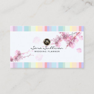 Pastel CherryBlossom Wedding Planner Business Card