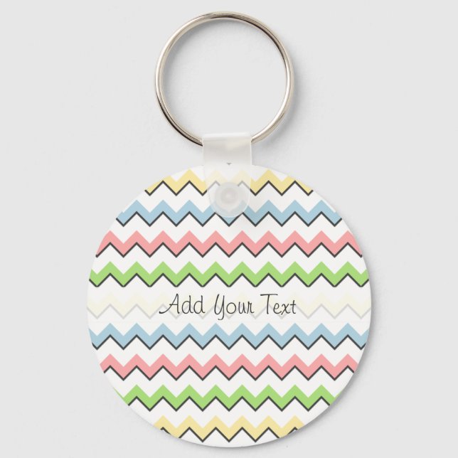 Pastel Chevron-Drop Shadow by Shirley Taylor Keychain (Front)